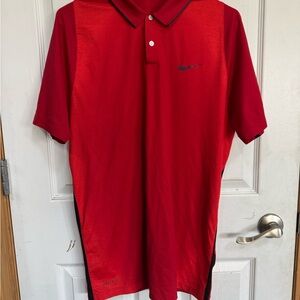Nike Tiger Woods Collection Red Polo Shirt Vibrant Classic Design